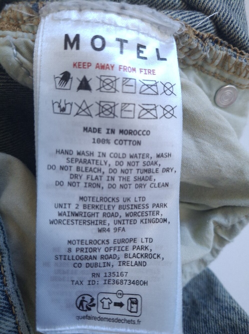 Motel Rocks Low Rise Wide Leg Jeans - Picture 7 of 7